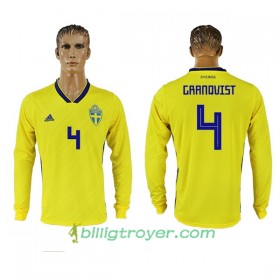 Billige Fotballdrakter Sverige Granqvist 4 VM 2018 Hjemmedraktsett Langermet